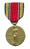 WWII Victory Medal.  Authorized on 6 July 1945, for members of the United States Armed Forces for at least 1 day service between 7 December 1941 to 31 December 1946.