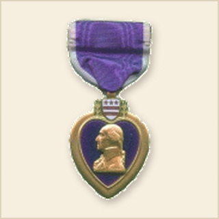 Purple Heart.  Authorized on 4 February 1944 to all members of the United States Armed Forces, who distinguishes himself by heroic, outstanding achievement, or meritorious service (not involving aerial flight) involving military operations against an armed enemy.