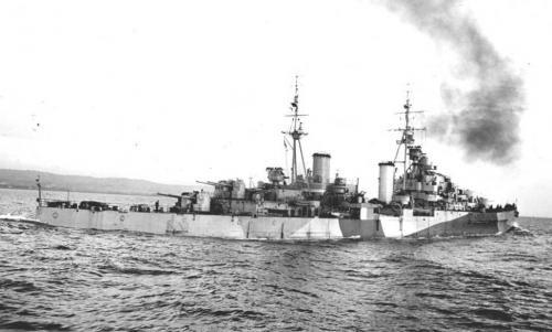 HMS Black Prince postion near Normandy Coast