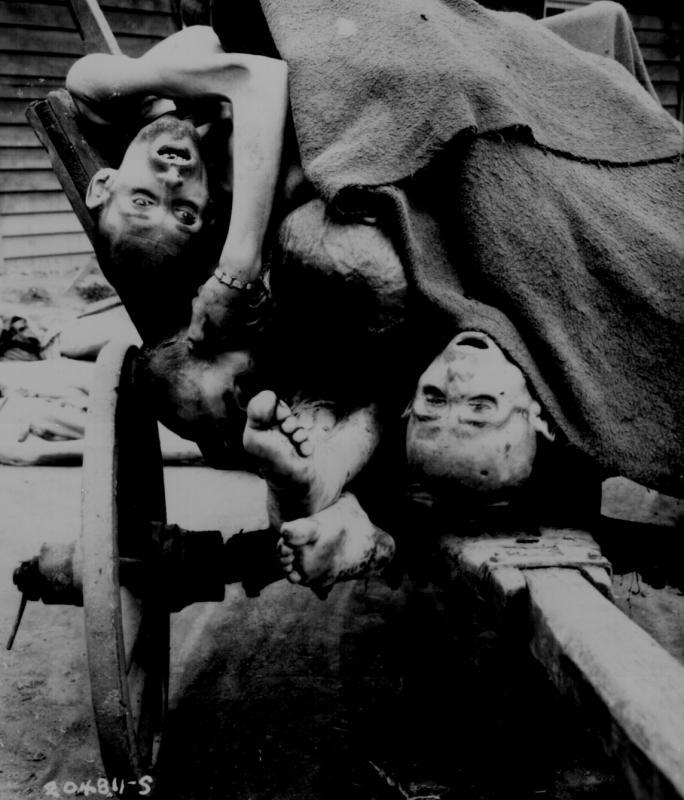 Bodies being removed by German civilians