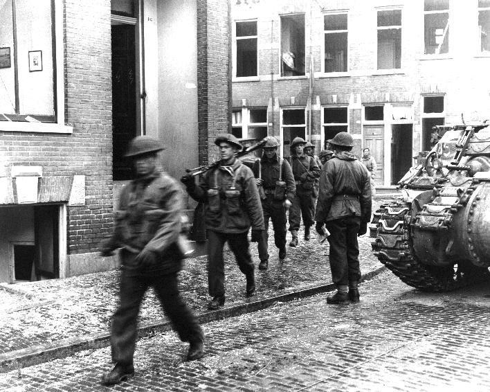 Perth Regiment marching through Arnhem