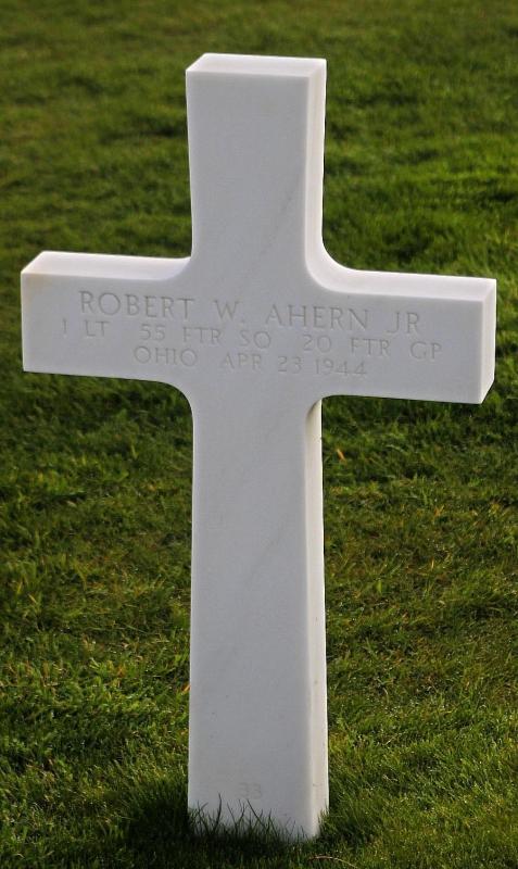 First Lieutenant Ahern Robert W Jr (Service #: O-746008) died on 1944-04-23