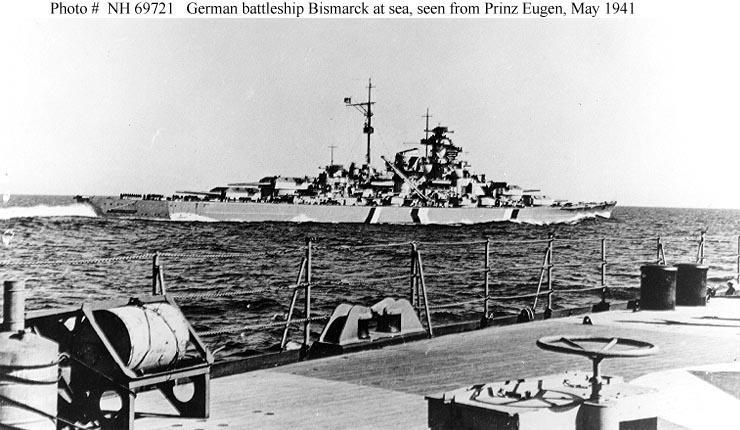 On Tues. 13 may 1941 Bismarck and  Prinz Eugen refueling exercises