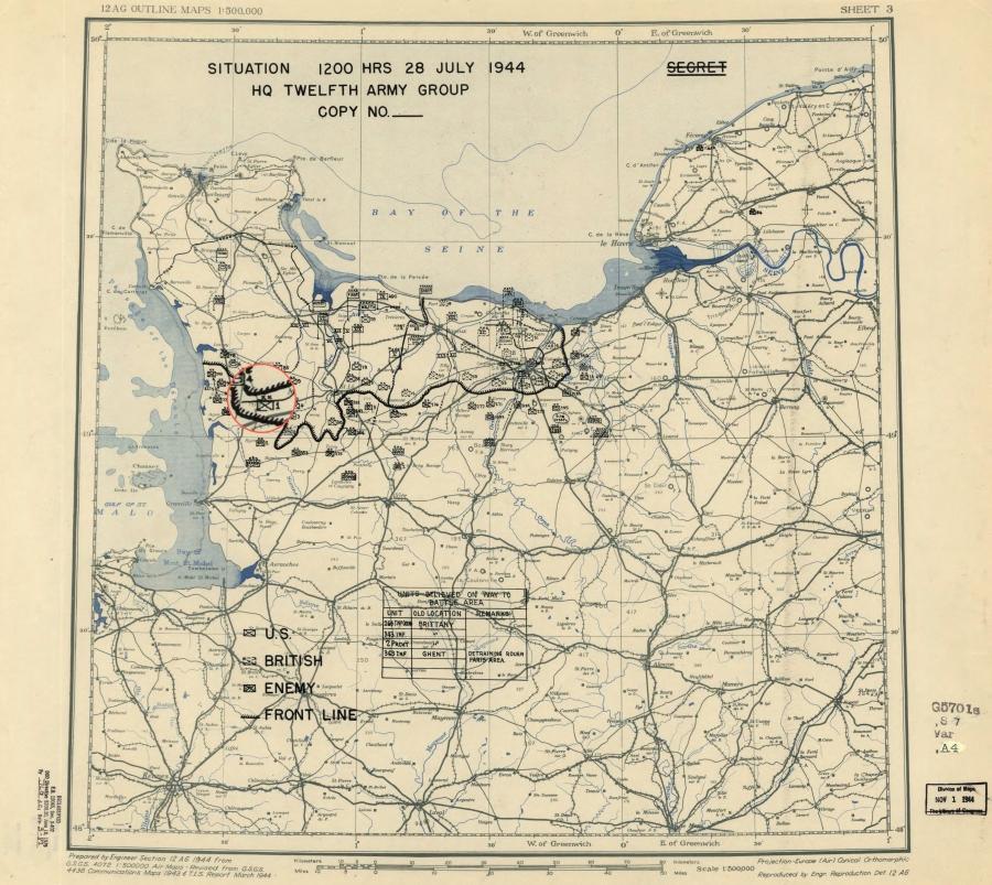 1 Infantry Division (USA) attacked towards Marigny