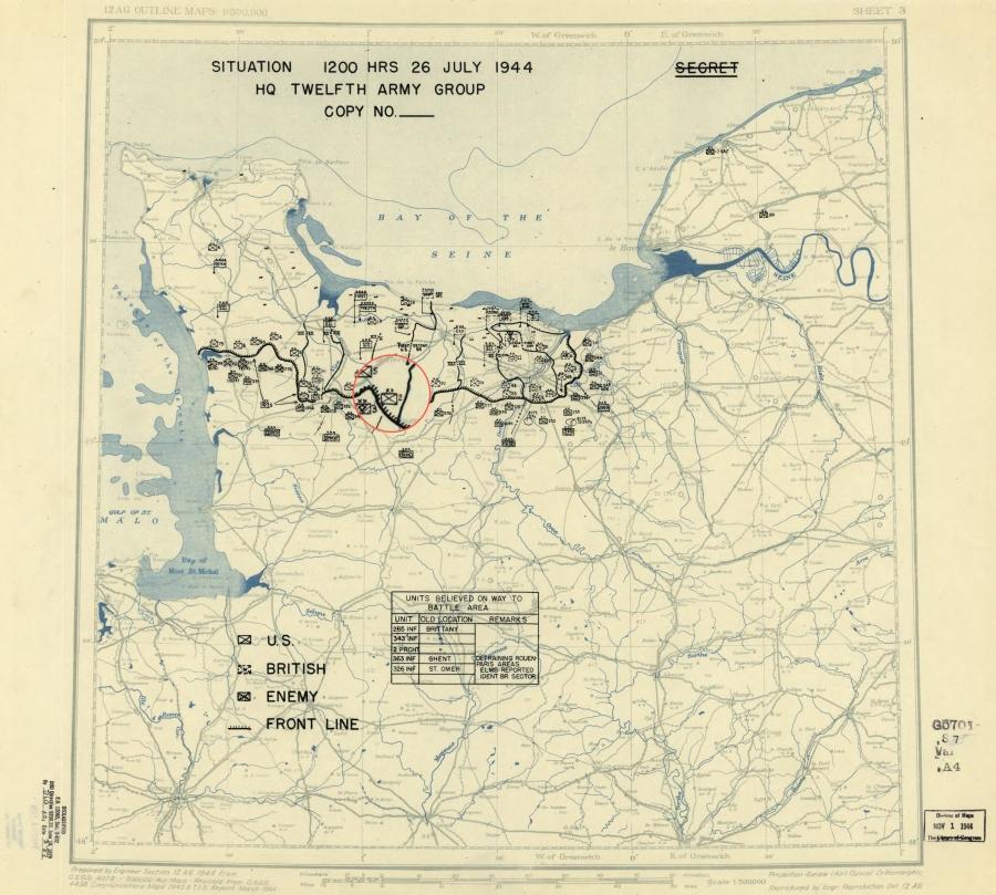 2 Infantry Division (USA) attacked to seize Saint-Jean-des- Baisants