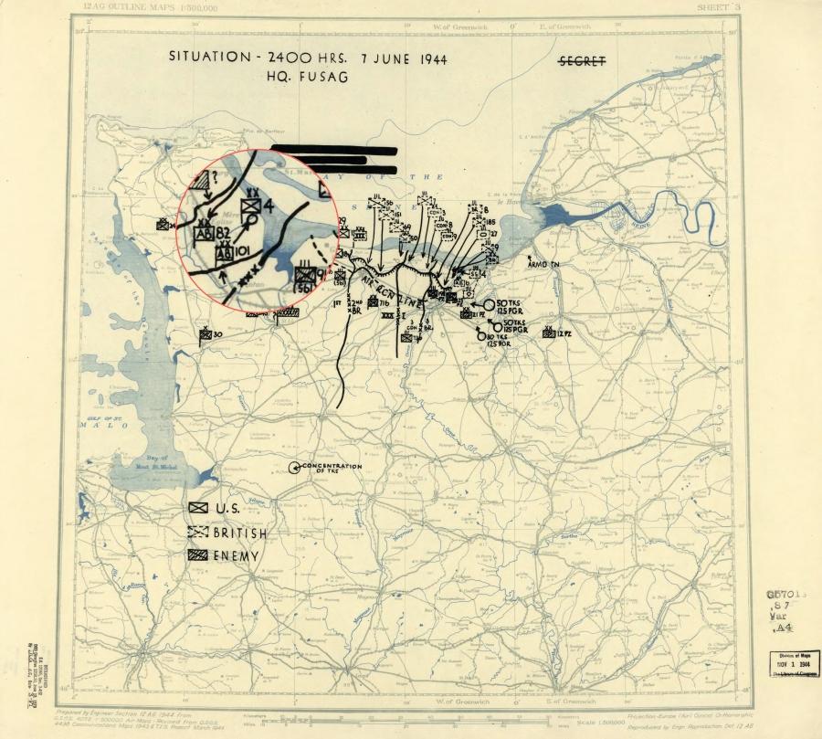 4 Infantry Division (USA) attack Quineville—Montebourg Ridge
