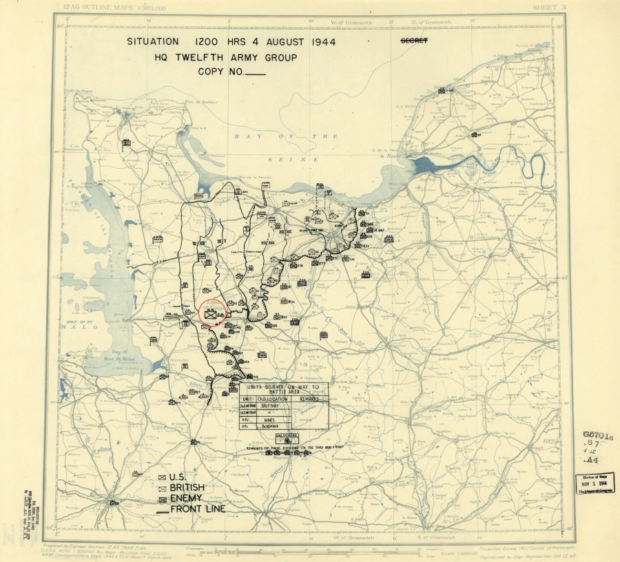 28 Infantry Division (USA) pushed to Saint-Sever-Calvados