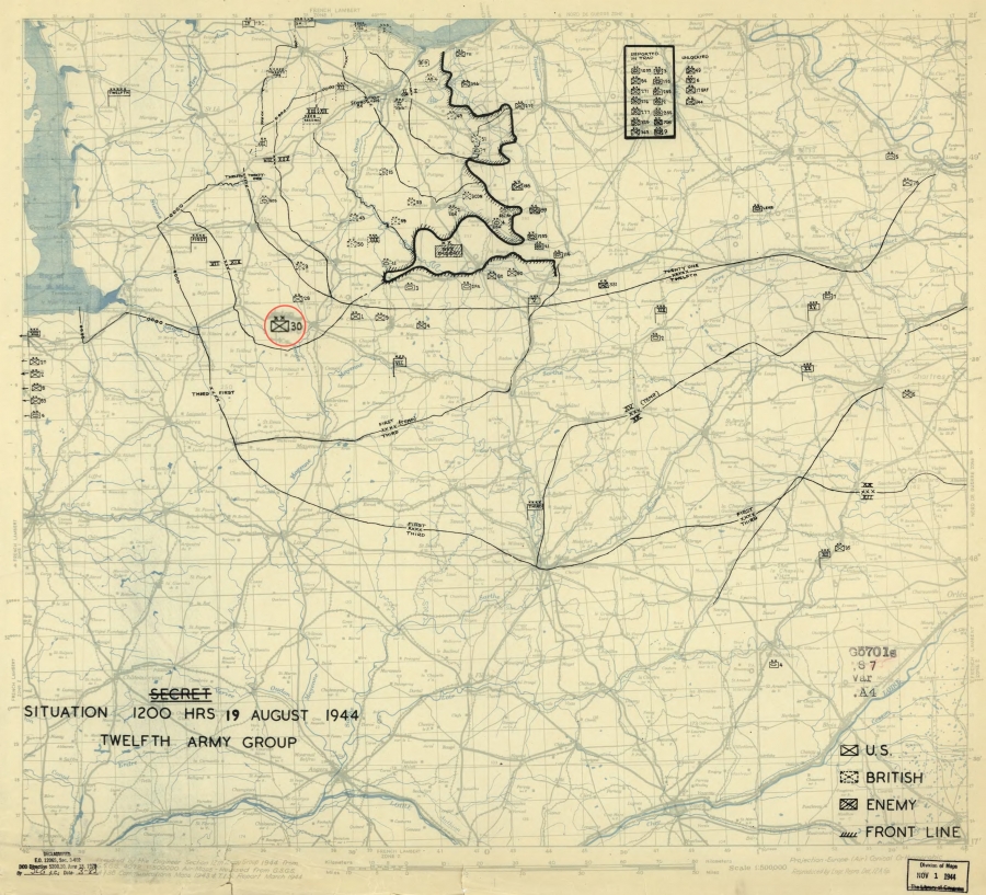 30 Infantry Division (USA) pivoted through Barenton