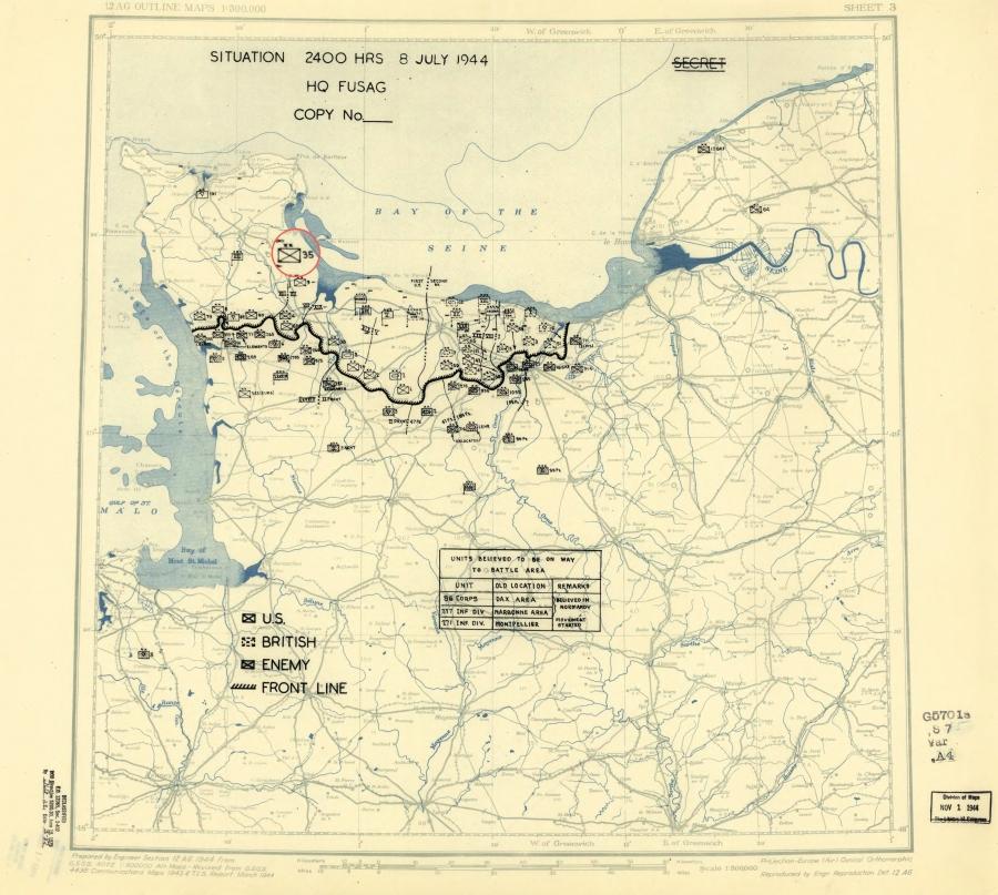 35 Infantry Division (USA) landed at Omaha Beach