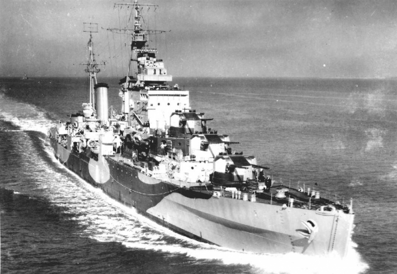 HMS Argonaut target Vaux sur Aure