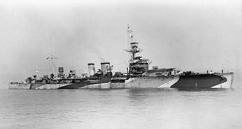 HMS Danae (D44) before the coast of Normandy Day 1