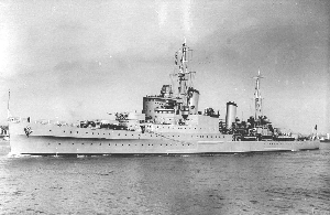 HMS Glasgow target Omaha Beach