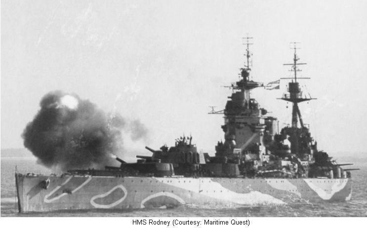 HMS Rodney as part of Task Force Command on D-Day