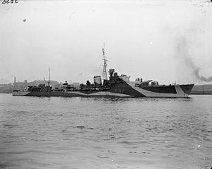 HMS Grenville as a part Bombarding Force K near Gold beach on D-Day