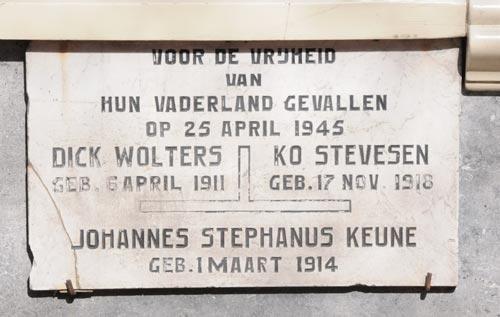 Dick Wolters, Ko Stevese and Johannes Stephanus Keune