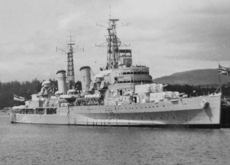HMS Belfast (C35) before the coast of Normandy Day 8