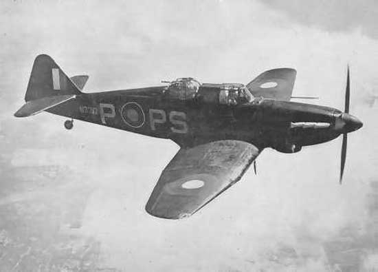 Flight of Defiant I N3516 and Flight Sergeant T A Vaux on 1942-11-07